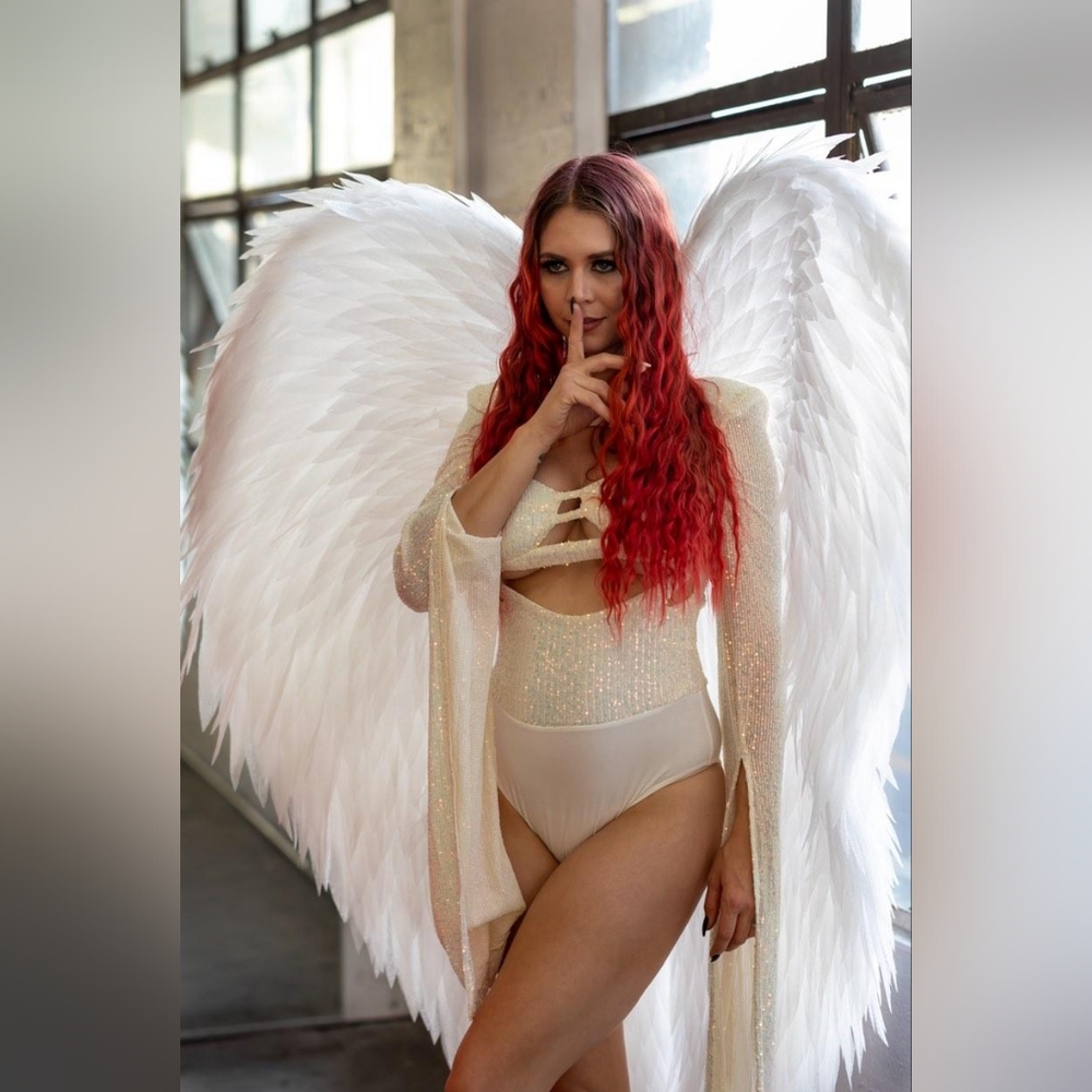 Elegant White Angelic Bodysuit Halloween